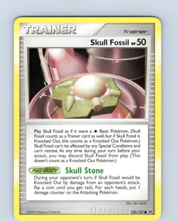 Pokemon TCG Skull Fossil Platinum 120/127 Regular Common Card Played MP-LP - Image 1