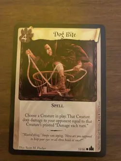 Harry Potter TCG Trading Card Game "Dog Bite" 58/80 Common 2002 Wizards - Image 1