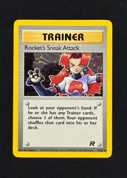 ROCKET'S SNEAK ATTACH *Rare* (NM/LP) - Team Rocket - Pokemon Trading Card Game - Image 1