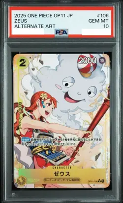 PSA 10 Zeus Nami OP11-106 R A Fist of Divine Speed ONE PIECE Card Japanese - Image 1