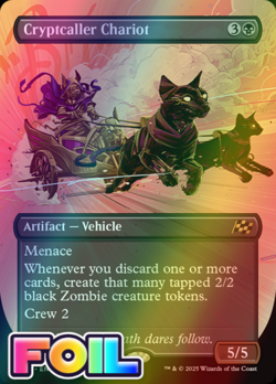 x1 Cryptcaller Chariot DFT Aetherdrift MTG 306 FOIL RARE BORDERLESS M/NM 1x - Image 1