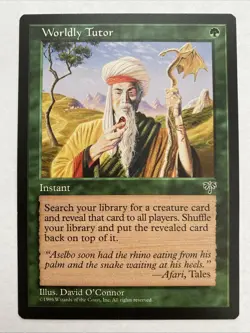 Worldly Tutor MTG Mirage Vintage Magic The Gathering LP - Image 1