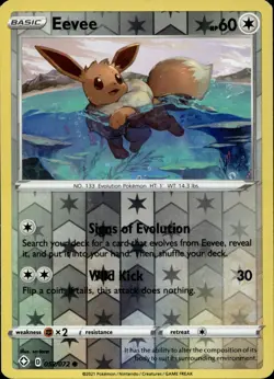2021 Pokemon 52/72 EEVEE Reverse Holo Shining Fates pack fresh NM - Image 1