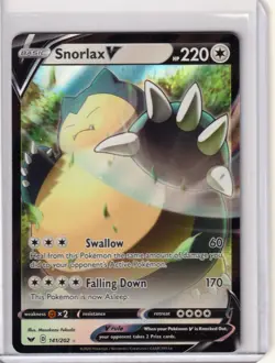 2020 POKEMON SNORLAX V 141/202- SWORD & SHIELD - ULTRA RARE -HOLO NM/MINT (S3) - Image 1