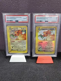 2002 POKEMON EXPEDITION #9 DRAGONITE-HOLO PSA 6 AND REVERSE HOLO PSA 5 - Image 1