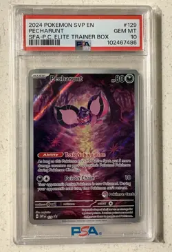 PSA 10 Pecharunt Pokemon Center Promo #129 Shrouded Fable PC ETB - Image 1