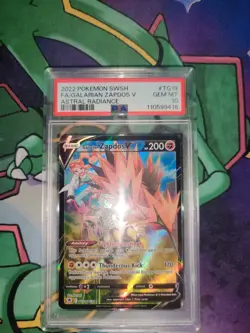 PSA 10 2022 Pokemon SWSH Astral Radiance Trainer Gallery #TG19 Galarian Zapdos V - Image 1