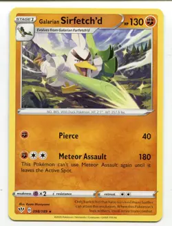 Pokemon TCG Sword & Shield Darkness Ablaze Rare Card #098 Galarian Sirfetch'd - Image 1