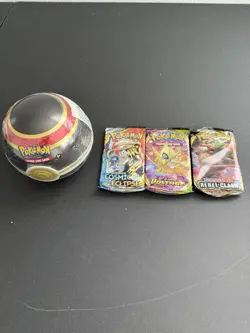 Pokemon Luxury Ball Tin D21 2020 BRAND NEW SEALED + Cosmic Vivid & Rebel Packs - Image 1