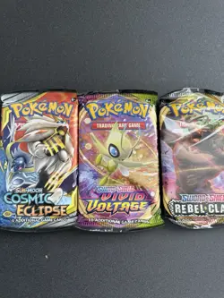 Pokemon Luxury Ball Tin D21 2020 BRAND NEW SEALED + Cosmic Vivid & Rebel Packs - Image 5