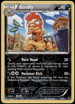 Pokemon - Scrafty - 74/99 - Rare Reverse Holo - Next Destinies - NM/M - Image 1