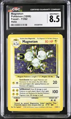 CGC 8.5 Magneton 1999 Fossil 11/62 Holo Pokemon Card NM/MINT+ psa - Image 1
