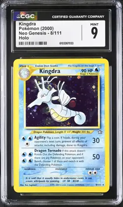 CGC 9 MINT Kingdra Neo Genesis 8/111 Holo 2000 Pokemon Card - Image 1