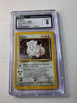 CGC 8 Clefairy 1999 Base Set 5/102 Holo Pokemon Card - Image 1