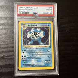 2000 POKEMON BASE SET 2 #15 POLIWRATH-HOLO PSA 8 NM-MT - Image 1