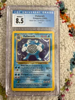 Pokemon TCG Poliwrath Base Set 13/102 Holo Unlimited CGC 8.5 - Image 1