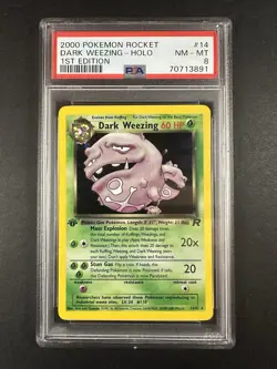PSA 8 Dark Weezing Holo 1st Edition Team Rocket 14/82 PSA Pokemon READ - Image 2
