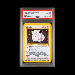 PSA 8 Clefairy-Holo Rare 2000 Pokemon Game Base Set 2 Unlimited #6 NM-MT - Image 1