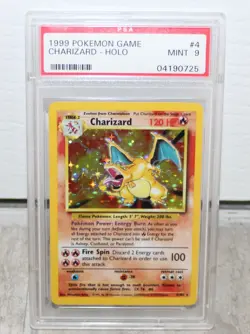 1999 Pokemon Base Set Unlimited Holo CHARIZARD #4/102 - PSA 9 MINT - Image 1