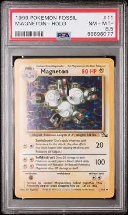 1999 POKEMON FOSSIL #11 MAGNETON-HOLO PSA 8.5 NM-MT+ Pop-23 - Image 1