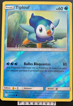 Carte Pokemon TIPLOUF 54/236 REVERSE Soleil et Lune 12 SL12 FR NEUF - Image 1