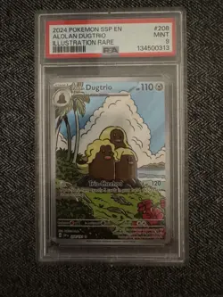 2024 Pokemon TCG Surging Sparks Alolan Dugtrio 208 Illustration Rare PSA 9 - Image 4