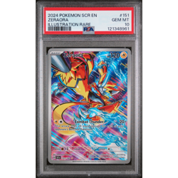 Pokemon Stellar Crown ZERAORA 151/142 Illustration Rare PSA 10 - Image 1