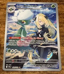 Pokemon TCG Cynthia's Roserade 184/182 Destined Rivals Illustration Rare NM Card - Image 1
