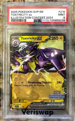 2025 POKEMON SVP ILLUSTRATION CONTEST 2024 PROMO #215 TOXTRICITY EX PSA 9 - Image 1