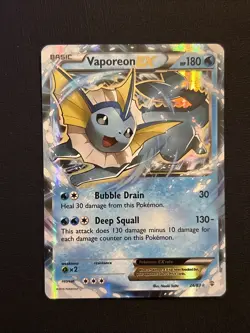 Pokemon TCG Vaporeon EX 24/83 XY Generations Ultra Rare 2016 LP Condition - Image 1