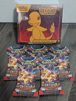 Pokemon Scarlet & Violet Obsidian Flames SV03 Elite Trainer Box ETB + 5 Booster - Image 1