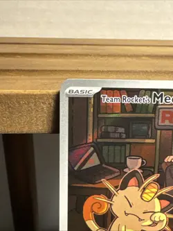 Pokemon TCG Team Rocket's Meowth Illustration Rare 203/182 Destined Rivals - Image 2