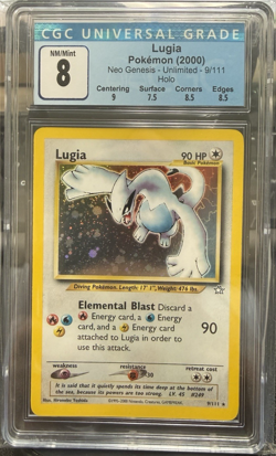 2000 Pokemon Lugia Neo Genesis #9/111 Unlimited Holo CGC 8 - Image 1