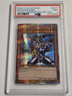 PSA 9 Buster Blader RA04-EN115 Quarter Century Secret Rare Yugioh 1st Edition - Image 1