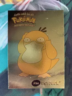 Pokemon Psyduck Danone Card Stadium TIP Shiny Gold Foil #54 5/8 - Image 1