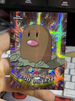 TEKNO Diglett #50 Topps Chrome 2000 Series 1 T.V Holo Pokemon Card TCG - Image 3