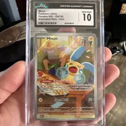 Minun Paradox Rift Full Art Holo Pokemon Card #194/182 CGC 10 (psa 10) - Image 1