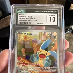 Minun Paradox Rift Full Art Holo Pokemon Card #194/182 CGC 10 (psa 10) - Image 4