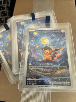 Pokemon Pikachu Starry Night Van Gogh Beautiful Moon Star Trading Card NM PSA - Image 3