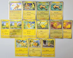 Pikachu & Raichu Pokemon Card LOT OF 13 - Image 1