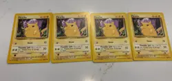 1999 Pokemon Base PIKACHU Yellow Cheeks 58/102 Card - LOT OF 4 READ DESCRIPTION - Image 1