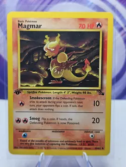 Vintage Pokemon Card First Edition Magmar 39/62 1st Edition - Image 1