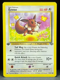 Eevee 51/64 Jungle 1st Edition Rare NM Pokemon TCG WOTC Vintage 1999 - Image 2
