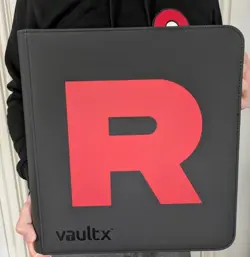 Vault X - 12 Pocket eXo-Tec Zip Binder Folder - Black Pokemon Team Rocket - Image 1