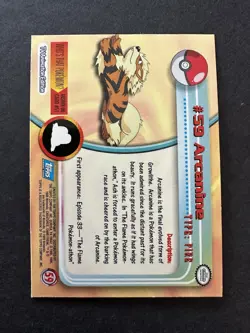 Pokemon Topps Series 1 Blue Logo Holo #59 Arcanine - Image 2