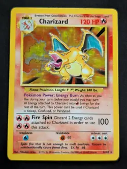 Charizard 4/102 Holo Rare Base Set 1999 Unlimited WOTC Vintage Pokemon HP/MP - Image 1