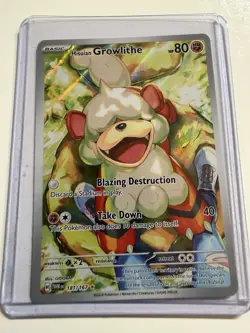 Hisuian Growlithe 181/167 Secret Rare Holo - Twilight Masquerade Pokemon - Image 1