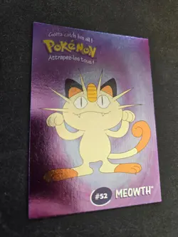 2000 Pokemon Stadium Danone Meowth #52 4/8 Foil Silver - Image 1