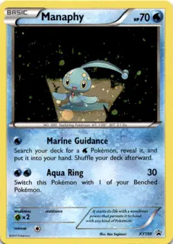 Pokemon TCG Manaphy XY Black Star Promo XY190 Holo LP - Image 1