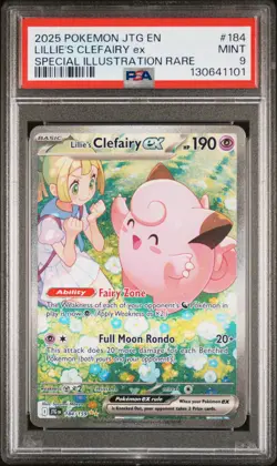 2025 POKEMON JTG EN-JOURNEY TOGETHER #184 LILLIE'S CLEFAIRY EX PSA 9 - Image 1